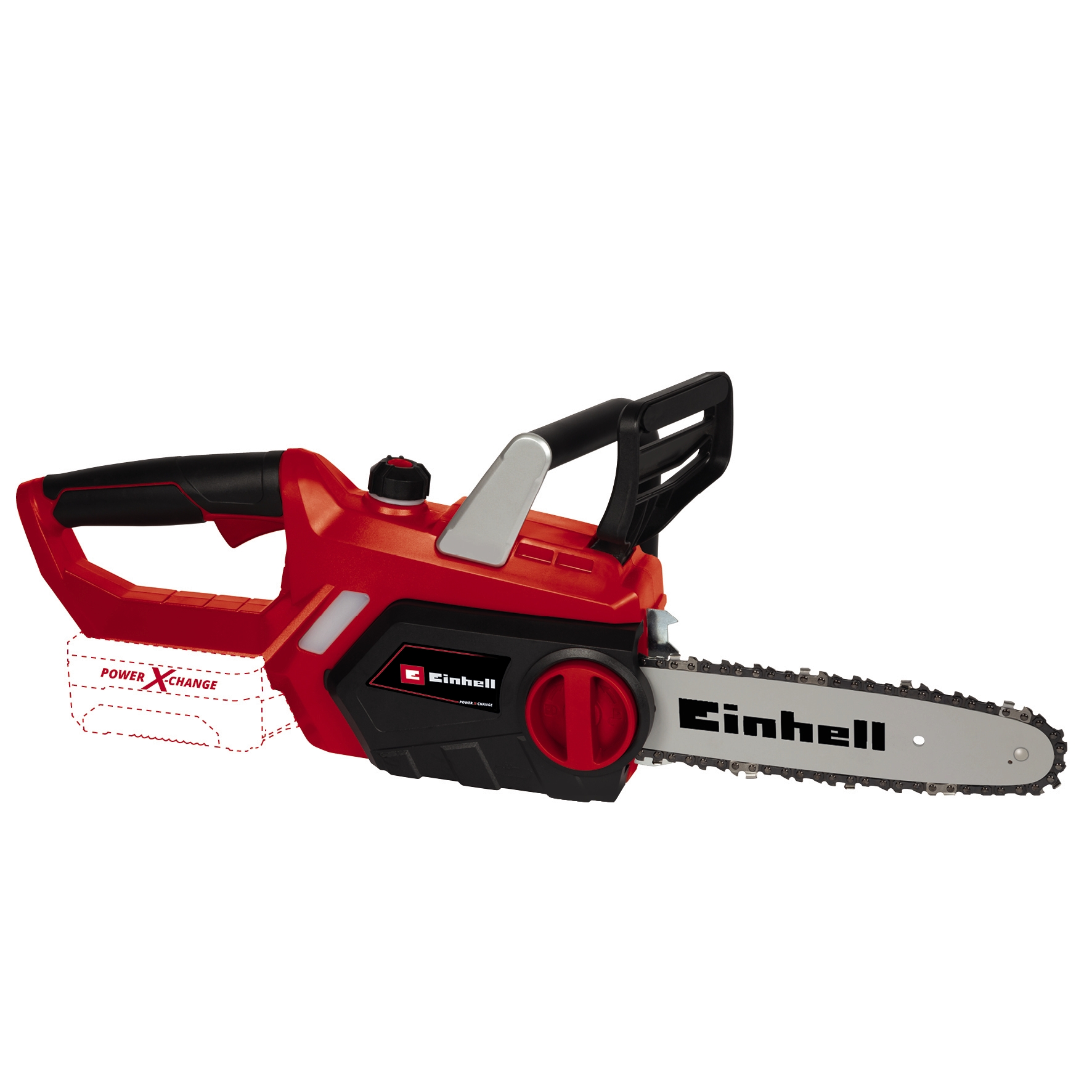 Image of a cordless chainsaw. 